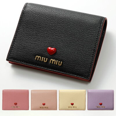 MIUMIU ミュウミュウ 5MV204 2BC3 MADRAS LOVE カラー5色 バイカラー レザー 二つ折り財布 スモール ミニ財布 豆財布 レディース