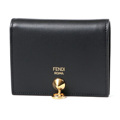 FENDI フェンディ 8M0387 SME F0KUR BY THE WAY バイザウェイ レザー 二つ折り財布 ミニ財布 豆財布 NERO+ORO-SOFT レディース