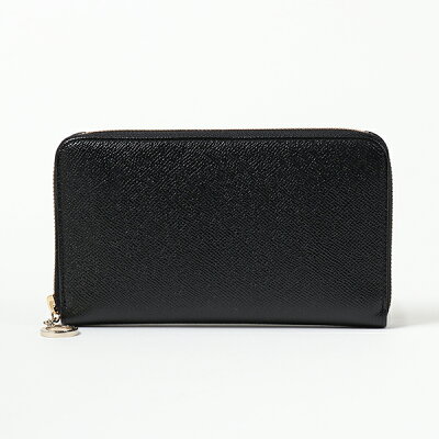 BVLGARI ブルガリ 39409 Bvlgari Bvlgari Accessories レザー ラウンドファスナー長財布 ジップチャーム BLACK レディース