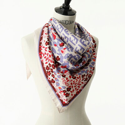 【500円OFFクーポン対象!4月1日限定】FENDI フェンディ FXT091 A7NZ F0QG1 W.FOULARD/WOVEN シルク スカーフ ストール FF フラワー柄 レディース