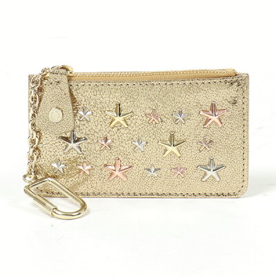 Jimmy Choo ジミーチュウ NANCY GTA マルチスタースタッズ メタリックレザー キーケース コインケース 小銭入れ GORD.R レディース