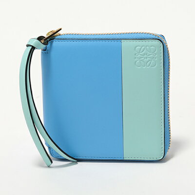 【2,000円OFFクーポン対象!8月1日限定】LOEWE ロエベ 109.10.M88 CARTERA レザー 二つ折り財布 ミディアム スモール財布 5581/SKY-BLUE レディース