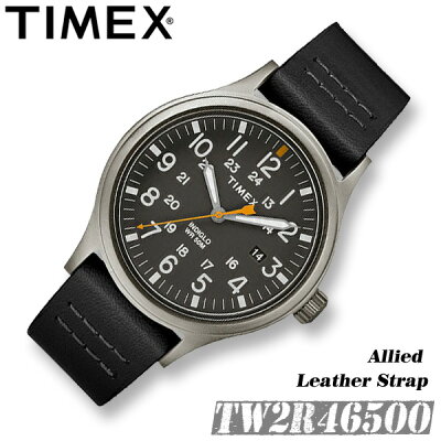 TIMEX【TW2R46500】ALLIED 40MM タイメックス アライド メンズ クォーツ 腕時計 ブラック 黒 レザー 革ベルト アウトドア 並行輸入【新品】*送料無料*(沖縄は一部ご負担)