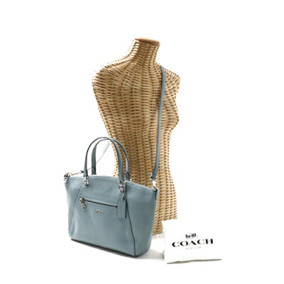 【新品同様】 コーチ COACH ブティックライン F58874 レザー ショルダーバッグ ハンドバッグ 肩掛け 斜めかけ アウトレット レディース 水色 ライトブルー tkch692