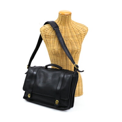 コーチ COACH ブリーフケース レザー 5274 書類ケース 肩掛け ショルダーバッグ ビジネス メンズ レディース ユニセックス 通勤 ブラック maa23033 【美品】