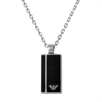エンポリオ アルマーニ EMPORIO ARMANI メンズ ネックレス ペンダント EGS2031040 イーグルロゴ シルバー+ブラック