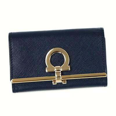 Salvatore Ferragamo サルヴァトーレフェラガモ キーケース 224627 561504 ガンチーニ キーリング付 6連キーケース OXFORD BLUE ネイビー 送料無料