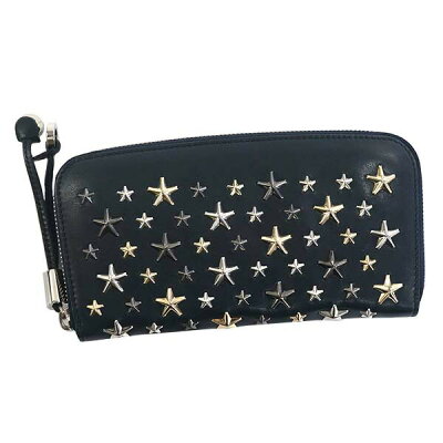 ジミーチュウ JIMMY CHOO スタースタッズ ラウンドファスナー長財布 FILIPA LTR ロングウォレット フィリッパ 星 ネイビー 紺 NAVY 母の日プレゼント ギフト レディース メンズ 新品
