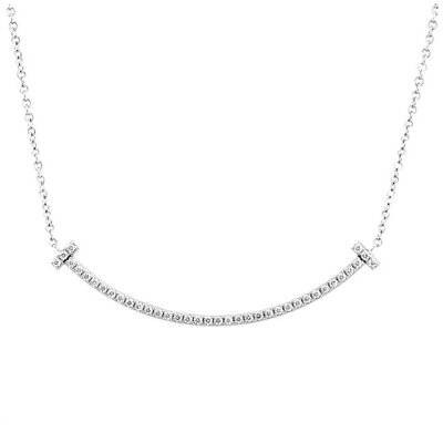 ティファニー TIFFANY&CO. 34684448 Tiffany T スマイル ダイアモンド ペンダント ミニ 0.10ct 18KWG ネックレス 新品 ゴールド ダイヤ k18 レディース 新作 ダイヤモンド 武井 プレゼント クリスマス