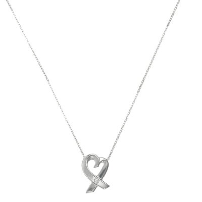 ティファニー TIFFANY&CO. パロマ・ピカソ ラビングハート ペンダント ネックレス スモール 1P ダイヤ 16in 25604296 SILVER シルバー