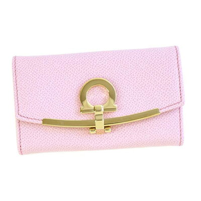 サルバトーレ フェラガモ Salvatore Ferragamo キーリング付き 6連 キーケース22D151 683328 ガンチーニ RHODODENDRON ピンク系