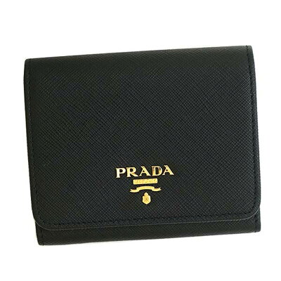 プラダ PRADA 財布 LOGO LETTERING サフィアーノ 1MH176 QWA 小銭入れ付き 三つ折り財布 ミニ財布 コンパクト財布 F0002 NERO ブラック
