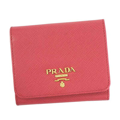プラダ PRADA 財布 LOGO LETTERING サフィアーノ 1MH176 QWA 小銭入れ付き 三つ折り財布 ミニ財布 コンパクト財布 F0505 PEONIA ピンク系