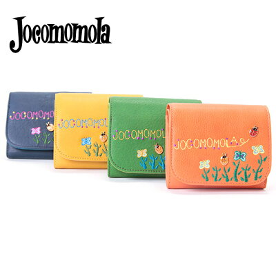ホコモモラ デ シビラ 二つ折り財布レデイース ビーチョ / Jocomomola de Sybilla Bicho 5380010 ポイント10倍 牛革 x 合成皮革 カジュアル カラフル 女性 母の日 プレゼント オレンジ グリーン イエロー ネイビー送料無料 代引手数料無料 てんとう虫 幸せ 刺繍 2020 AW 新作