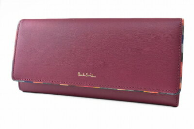 ポールスミス 長財布 財布 レディース ブランド Paul Smith スワールトリム フラップ 専用箱付 ラズベリー パープル 女性 婦人 本革 PWD956 【あす楽】