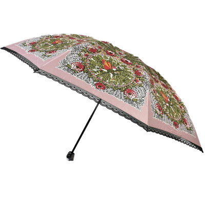 アナスイ 折りたたみ傘 雨傘 レディース ブランド ANNA SUI フラワー × ピコレース ピンクベージュ 系 55cm | 女性 婦人 【あす楽】