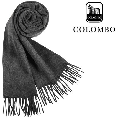 COLOMBO コロンボ マフラー メンズ 秋冬 カシミヤ100% グレー 灰色 並行輸入品 メンズファッション 男性用 ビジネス 日本未入荷 ラッピング無料 送料無料