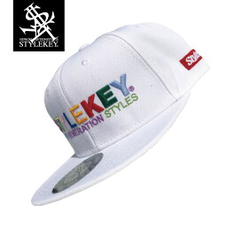 オットー STYLEKEY(スタイルキー) スナップバックキャップ WEALTH SNAPBACK CAP(SK20FW-CP01) メンズファッション ヒップホップ ダンサー B系 ストリートファッション 通販 ベースボールキャップ ロゴ レゲエ ロック 立体 3D 刺繍 帽子 OTTO WHITE ホワイト 白 マルチカラー