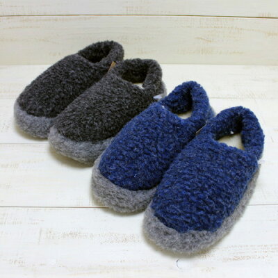 Sheep by the Sea Siberian / room shoes wool pile boa / 2-col men シープ バイ ザ シー ウールパイル ルームシューズ スリッパ もこもこ ボア あったか 室内履き / 2色展開 メンズ Made in Poland alwero