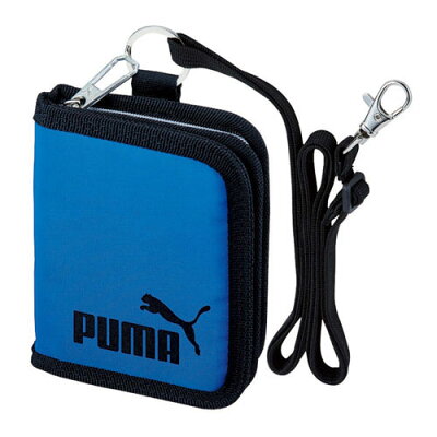 プーマ 二つ折りウォレット ブルー PM242BL PUMA 財布/小銭入れ/コインンケース/小学生/修学旅行/二つ折り財布 ストラップ付き 斜めがけ 首掛け 紐付き クツワ/KUTSUWA