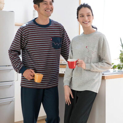 パジャマ S M L LL <EDWIN>男女兼用!スウェットセット(S〜LL) ベルーナ ベルーナフォーメン 40代 50代 60代 メンズ 紳士 大人 ファッション 秋冬 パジャマ ルームウェア