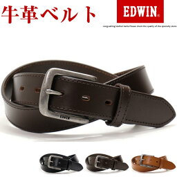 エドウィン エドウィン EDWIN ベルト カジュアル メンズ 本革 ブランドロゴ ブラック/ダークブラウン/ブラウン 幅30mm 0110937