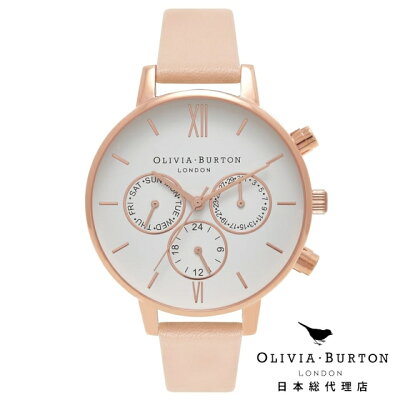オリビアバートン レディース 時計 腕時計 日本正規総代理店 Olivia Burton クロノディテール ヌードピーチ & ローズゴールド 白文字盤 オリビアバートン 日本正規総代理店 記念日 ギフト プレゼント 新生活 贈り物 時計