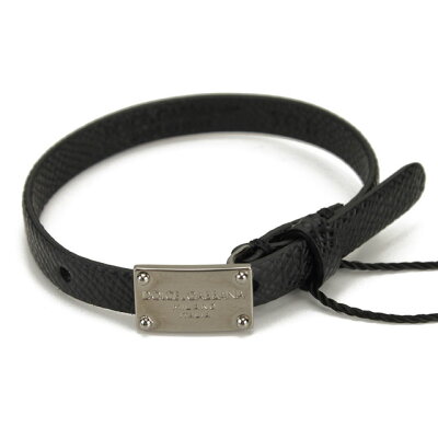 ドルチェ&ガッバーナ DOLCE&GABBANA レザー ブレスレット BJ0734 A1003 80999 NERO #Sサイズ ブラック メンズ ドルガバ 革ブレス 最安挑戦中