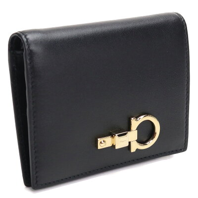 フェラガモ FERRAGAMO 2つ折り財布 ブランド財布 ミニ財布 コンパクト財布 22-E032 0734429 NERO ブラック gsw-2 mini-01