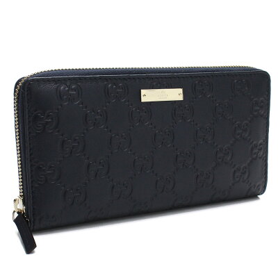 グッチ GUCCI METAL BAR グッチシマ ラウンドファスナー 長財布 307980 A0V1G 4009 ネイビー系 レディース ブランド 財布 サイフ