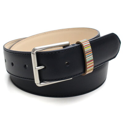 【最安挑戦中】ポール スミス Paul Smith メンズ 帯革マルチストライプ レザー ベルト ATPC4950 B590A 47 ネイビー系 【メンズ】
