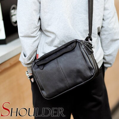 【期間限定最大2000円クーポンGET】MY BAG 柔らかいレザー メンズ ショルダーバッグ メッセンジャーバッグ ブラック 斜めがけ 自転車 鞄 アウトドア ビジネス PUレザー小さめ おしゃれ 黒 P6741