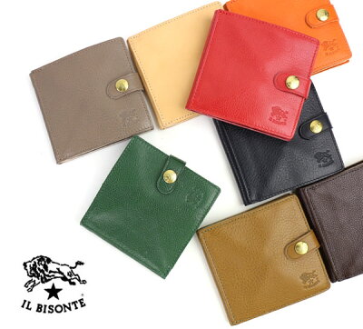 イルビゾンテ 財布 メンズ レディース 本革 ブランド IL BISONTE レザー 二つ折り ミニ財布 ブラック ブラウン おしゃれ かわいい イルビソンテ 売れ筋アイテム ・412228-0062201(メンズ)(レディース)(1F)