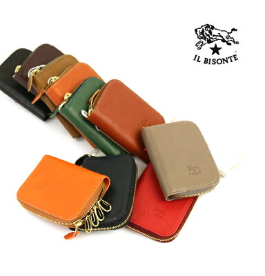 【イルビゾンテ IL BISONTE】レザー ラウンドジップ キーケース・54162309290-0061701【メンズ】【レディース】