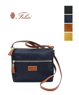 フェリージ Felisi ナイロン×レザー ミニ ショルダーバッグ ポシェット 19/65/DS・19-65-DS-0192101(レディース)(last_1)
