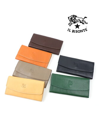 イルビゾンテ 長財布 本革 メンズ IL BISONTE レザー フ レディースラップ付き 長財布 ブラック ネイビー おしゃれ かわいい イルビソンテ 売れ筋アイテム ・54162304340-0062202(メンズ)(レディース)(1F)