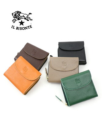 【イルビゾンテ IL BISONTE】レザー フラップ付き 二つ折り財布 財布 ウォレット・5452300240-0062101【メンズ】【レディース】【■■】【クーポン対象外】