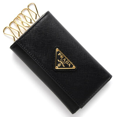 プラダ キーケース レディース サフィアーノ トライアングル SAFFIANO TRIANG 三角ロゴプレート ブラック 1PG222 QHH F0002 PRADA
