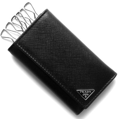 プラダ キーケース メンズ サフィアーノ トライアングル SAFFIANO TRIANG 三角ロゴプレート ブラック 2PG222 QHH F0002 PRADA