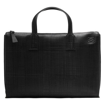 【X’masSALE】ロエベ ビジネスバッグ/ブリーフケース バッグ メンズ ゴヤ リネン シンプル スリム ブラック 337 S50 62 1100 LOEWE