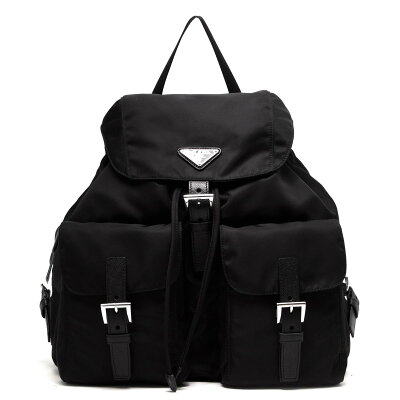 【1,000円OFFクーポン対象】プラダ リュックサック バッグ レディース ヴェラ VELA 三角ロゴプレート ブラック 1BZ811 V44 F0002 PRADA