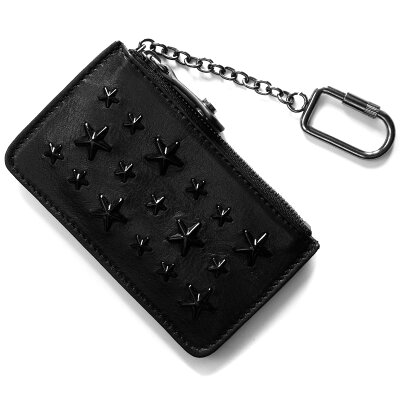 ジミーチュウ コインケース【小銭入れ】 財布 レディース ナンシー エナメル スター スタッズ ブラック NANCY ENL 000074 BLACK BLACK JIMMY CHOO