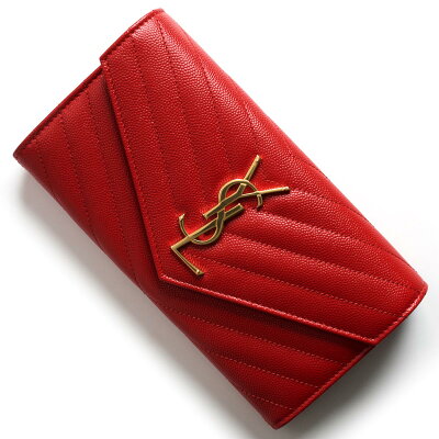 サンローランパリ イヴサンローラン 長財布 財布 レディース モノグラム YSL バンダナレッド 372264 BOW01 6515 SAINT LAURENT PARIS