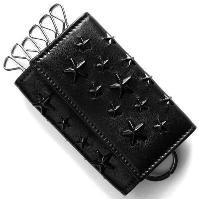 ジミーチュウ キーケース メンズ レディース ネプチューン エナメル スター スタッズ ブラック NEPTUNE ENL 000074 BLACK BLACK JIMMY CHOO