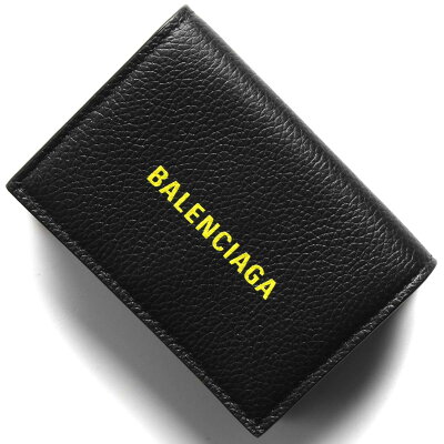 バレンシアガ 三つ折り財布/ミニ財布 財布 メンズ レディース ブラック&フルゥアレェスンスジョーヌイエロー 594312 1IZF3 1072 BALENCIAGA