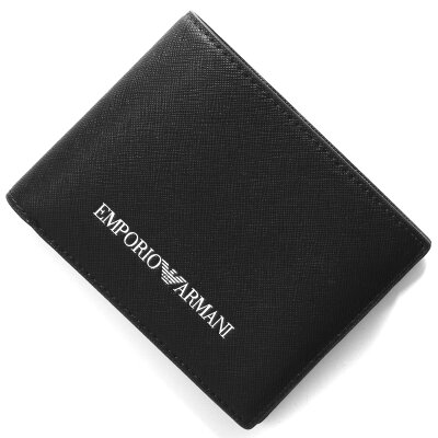 エンポリオアルマーニ 二つ折り財布 財布 メンズ イーグルマーク ブラック Y4R165 Y020V 81072 2021年春夏新作 EMPORIO ARMANI