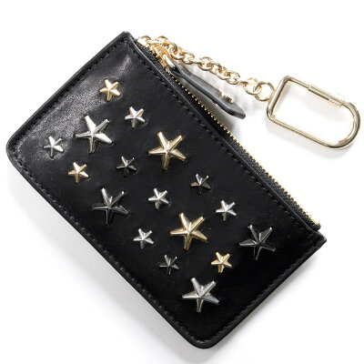 ジミーチュウ コインケース【小銭入れ】 財布 レディース ナンシー ブラック マルチ メタル スター スタッズ ブラック NANCY LTR BLACK METALLIC MIX JIMMY CHOO