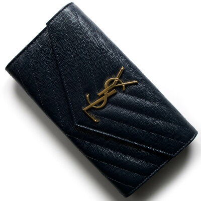 サンローランパリ イヴサンローラン 長財布 財布 レディース モノグラム YSL ダークブルー 372264 BOW01 4128 SAINT LAURENT PARIS