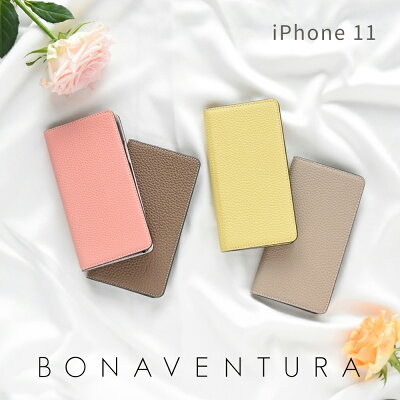 【公式ショップ】iPhone11 ケース iPhone11ケース スマホケース カバー 本革 レザー 手帳型 高級 ブランド BONAVENTURA ボナベンチュラ シュリンクレザー 単色 BODT11-1