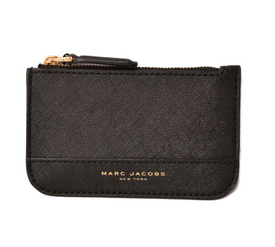 マークジェイコブス キーケース/コインケース MARC JACOBS サフィアノ メタルレザー キーポーチ/キーリング付 ブラック M0014232